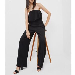 Ted Baker Black Strapless Asymmetric Jumpsuit Sz 0